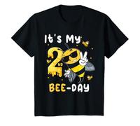 Bambino È il mio secondo compleanno 2 anni compleanno ragazzo ragazza ape miele Maglietta