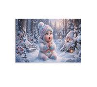 Bambino Elfo Arcobaleno Quadro Su Tela Canvas Stampe Da Parete Winter Gnome forestale Decorazioni Pittura Su Tela Stampa Su Tela Pittura Poster Da Parete Di Arte Per Camera Da Letto E Da Pranzo, Soggi