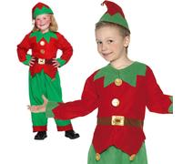 Bambino Elfo Costume da Vestito Natale Aiutante di Babbo Età 4-12