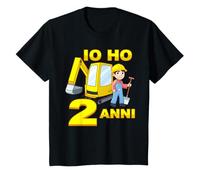Bambino Escavatore 2 Compleanno Bambino Cantiere Figlio Io Ho 2 Anni Maglietta