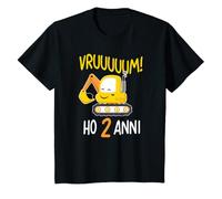 Bambino Escavatore Due Anni Compleanno Ho 2 Anni Maglietta