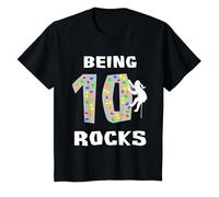 Bambino Essere 10 anni vecchio rocce ragazza roccia scalatore 10° compleanno Maglietta