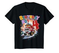 Bambino Fire Truck 4 ° Compleanno Pompiere Ragazzo Maglietta