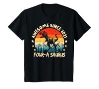 Bambino Four A Saurus Birthday T Rex 4 Anni Dino 4th Dinosaur Maglietta