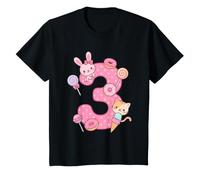 Bambino Ho 3 Anni!! Ragazza - 3° Compleanno Kawaii Cat Bunny Maglietta
