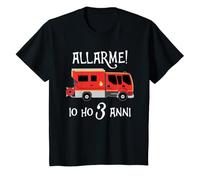 Bambino Ho 3 Anni Vigile Del Fuoco Pompiere Compleanno Tre Anni Maglietta