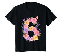 Bambino Ho 6 Anni!! Farfalla con Fiori per Il 6° Compleanno delle Maglietta