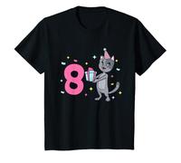 Bambino Ho 8 anni con gatto - compleanno bambina 8 anni Maglietta