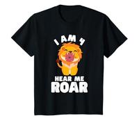 Bambino I am 4 hear me roar super cute Lion Maglietta