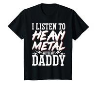 Bambino I Listen To Heavy Metal With My Daddy Metalli Pesanti Maglietta