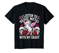 Bambino I Listen To Heavy Metal With My Daddy Metalli Pesanti Maglietta