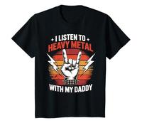 Bambino I Listen To Heavy Metal With My Daddy Metalli Pesanti Maglietta