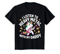 Bambino I Listen To Heavy Metal With My Daddy Metalli Pesanti Maglietta