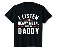 Bambino I Listen To Heavy Metal With My Daddy Metalli Pesanti Maglietta