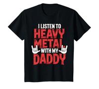 Bambino I Listen To Heavy Metal With My Daddy Metalli Pesanti Maglietta