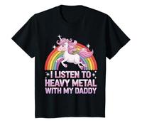 Bambino I Listen To Heavy Metal With My Daddy Metalli Pesanti Maglietta