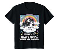 Bambino I Listen To Heavy Metal With My Daddy Metalli Pesanti Maglietta