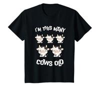 Bambino I'm This Many Cows Old - Kawaii Moo Cow 5th Bday 5 Anni Maglietta