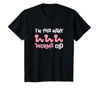 Bambino I'm This Many Worms Old - Cute Worm 3rd Bday 3 Anni Maglietta