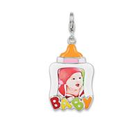 Bambino Immagine Telaio Ciondolo Smaltato .925 Argento Sterling Clic Su Amore La
