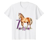 Bambino Io Sono Sette 7 Anni Ragazza 7 ° Compleanno Cavallo Maglietta