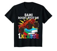 Bambino Iscrizione Ragazzo Mostro Truck Sami Rockt Il 1 ° Grado Maglietta