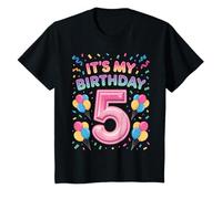 Bambino It’s My Birthday 5 Years Old Kid Celebration Look Maglietta