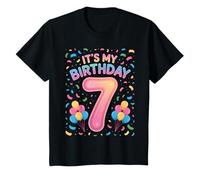 Bambino It’s My Birthday 7 Years Old Kid Celebration Look Maglietta