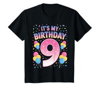 Bambino It’s My Birthday 9 Years Old Kid Celebration Look Maglietta