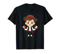 Bambino Italia Romania Doppia Bandiera Costume Maglietta