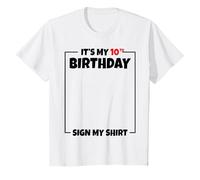 Bambino It's My 10th Birthday Sign My Shirt 10 Years Old Maglietta