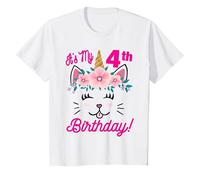 Bambino It's My 4th Birthday Girl Kitty Caticorn tema (4 anni) Maglietta