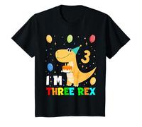 Bambino Kids I'm Three Rex Boys Dinosauro 3 Anni Compleanno Maglietta