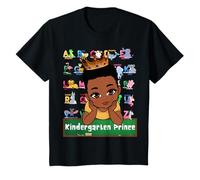 Bambino Kindergarten Prince Black Boy torna a scuola Melanin Toddler Maglietta