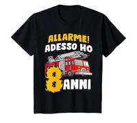 Bambino Maglia Compleanno Bambino Autopompe Adesso ho 8 anni Maglietta