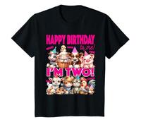 Bambino Maglietta per 2° compleanno ragazza con animali della fattoria - I'm Two Barnyard Party Tee Maglietta