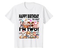 Bambino Maglietta per 2° compleanno ragazza con animali della fattoria - I'm Two Barnyard Party Tee Maglietta