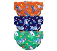 Bambino Mio, Costumino Contenitivo, 3 Pannolini Lavabili A Prova di Perdite, (Amici dei mari) Stiloso e Leggero, (1-2 anni)