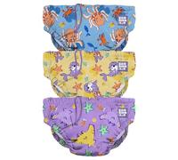 Bambino Mio, Costumino Contenitivo, 3 Pannolini Lavabili A Prova di Perdite, (Amici di spiaggia) Stiloso e Leggero, (6-12 mesi)