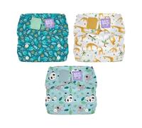 Bambino Mio Miosolo Classic - Confezione da 3 pannolini riutilizzabili (ANIMALI) - Pannolini di stoffa «tutto in uno», pannolini lavabili taglia unica, pannolini riutilizzabili per neonati