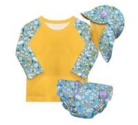Bambino Mio, Set da nuoto per bambini piccoli riutilizzabili con protezione UPF 40+ (0 a 6 mesi & API INDAFFARATE) | Include: 1 pannolino da bagno, 1 maglietta da bagno, 1 cuffia