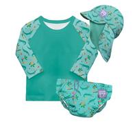 Bambino Mio, Set da nuoto per bambini piccoli riutilizzabili con protezione UPF 40+ (0 a 6 mesi & COCCODRILLO FURBO) | Include: 1 pannolino da bagno, 1 maglietta da bagno, 1 cuffia