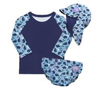 Bambino Mio, Set da nuoto per bambini piccoli riutilizzabili con protezione UPF 40+ (1 a 2 anni & BALENA BLU) | Include: 1 pannolino da bagno, 1 maglietta da bagno, 1 cuffia