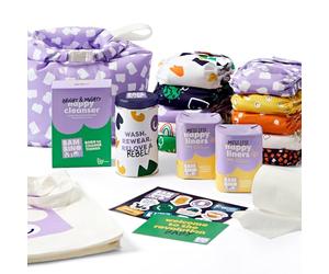 Bambino Mio, Set di pannolini riutilizzabili - Starter Bundle, 10 x pannolini, fodere, sacchetto umido e detergente, stile coraggioso