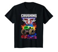 Bambino Monster Trucks Crushing 6 Boys 6 ° compleanno di sei anni Maglietta