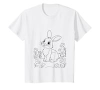 Bambino Motivo coniglietto da colorare per bambini fiori primavera regalo Maglietta