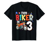 Bambino Motocicletta 3° Compleanno 3 Terzo Tre Anni Vecchio Biker Ragazzi Bambini Maglietta