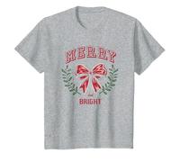 Bambino Natale Merry And Bright Bow Maglietta