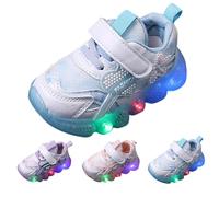 Bambino Neonato Glitter Sneakers Cinghia Regolata Primo Walking Scarpe Ragazzi Ragazze Scarpe Da Corsa Scarpe Sportive Leggero Sparkle Sneakers Piatto Antiscivolo Carino Casual, Blu, 24 EU