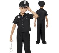Bambino New York Cop Costume Poliziotto Ragazzi Book Week Day Vestito + Cappello